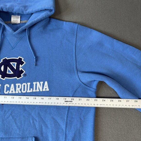 North Carolina Tar Heels Hoodie Y2K Russell athletics Mens M NCAA Baggy Blue VTG - Picture 8 of 16